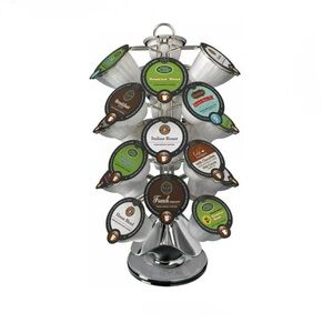 Rotating 24 Keurig Vue Pod Wire Carousel Storage Holder